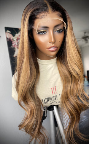 Beige Blonde Custom Coloured Body Wave Hair Lace Closure Unit