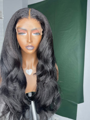 Jet Black Yaki Straight Hair 6x6 Closure Unit