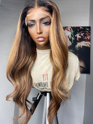 Beige Blonde Custom Coloured Body Wave Hair Lace Closure Unit